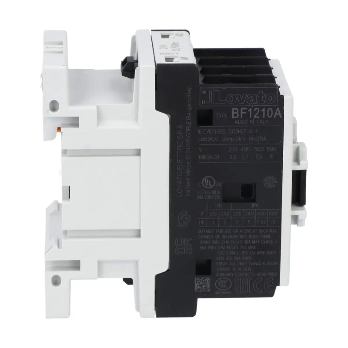 3P CONTACTOR 1NO 12A AC3 230/60 LOVATO