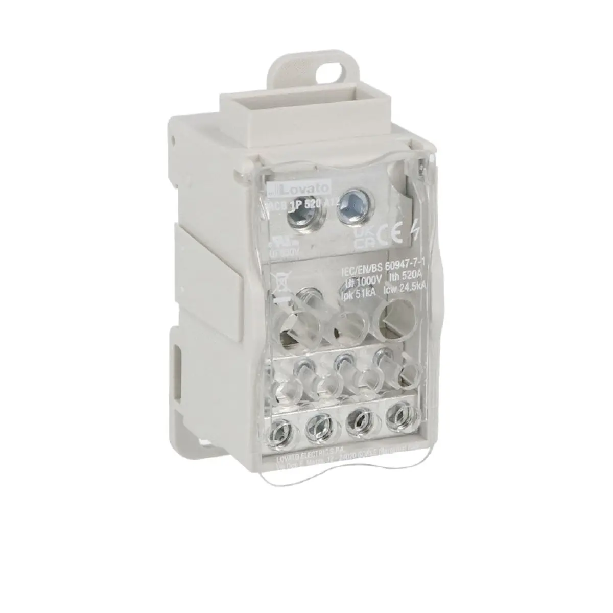 BLOCK DE DISTRIBUCION 1P 520A 12 TERM. LOVATO
