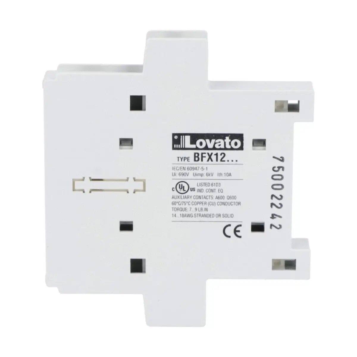 CONTACTO AUX. P/MONTAJE LATERAL BFX1202 LOVATO