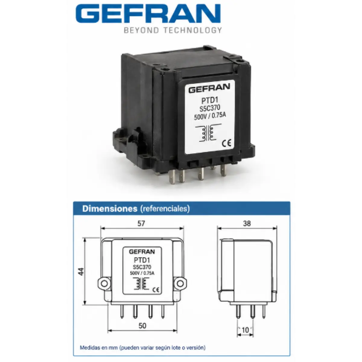 PTD1 TRANSFORMADOR DE PULSOS 500 V / 0.75 A